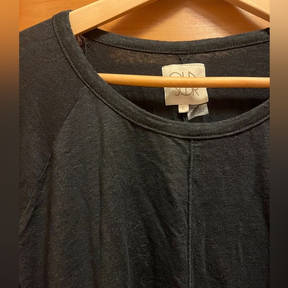 Chaser Linen Stretch Top Bell Statement Sleeves Raglan Shirt Rare Tee Flare Star - Picture 7 of 11